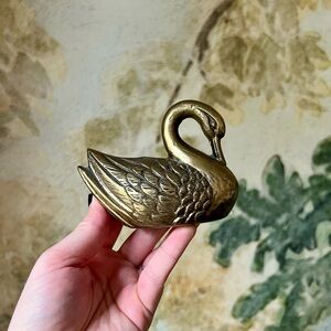 Vintage Brass Swan